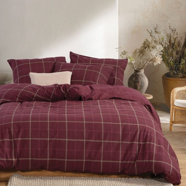 Φανελένια Σεντόνια Υπέρδιπλα (Σετ) Nef-Nef Homeware Flannel Naiberg Bordo