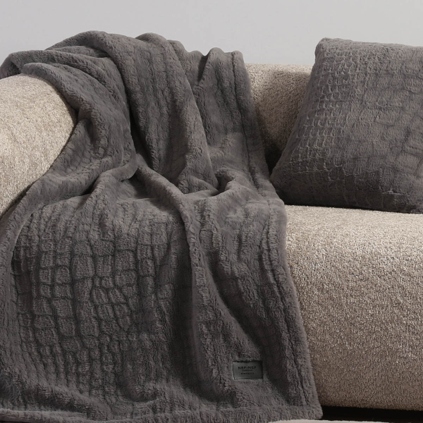 Γούνινη Κουβέρτα Καναπέ (130x180) Nef-Nef Homeware Mentor Grey