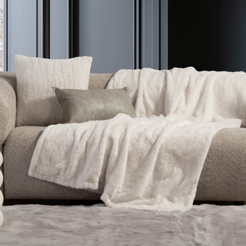 Γούνινη Κουβέρτα Καναπέ (130x180) Nef-Nef Homeware Mentor Ecru