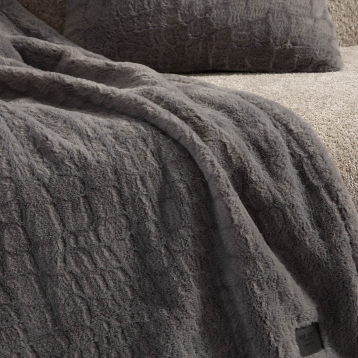 Διακοσμητικό Μαξιλάρι Γούνινο (45X45) Nef-Nef Homeware Mentor Grey Home Λευκά Είδη Σαλονιού Μαξιλάρια Διακοσμητικά Spitishop