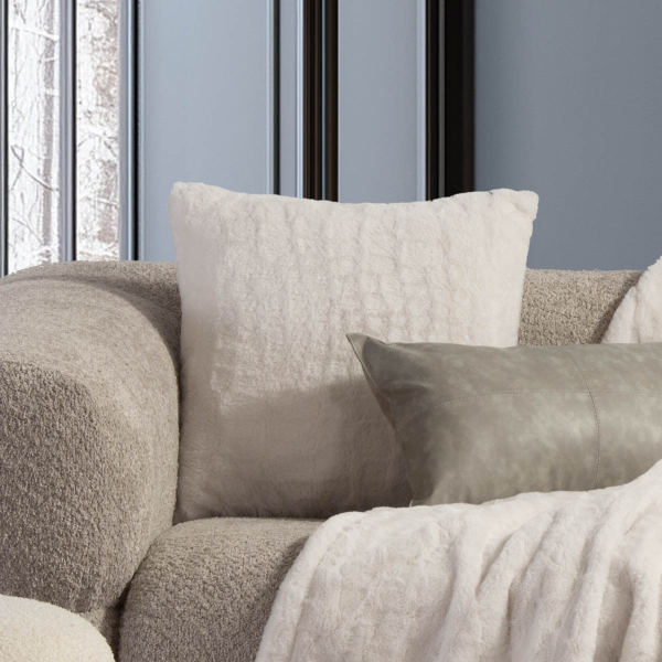 Διακοσμητικό Μαξιλάρι Γούνινο (45x45) Nef-Nef Homeware Mentor Ecru