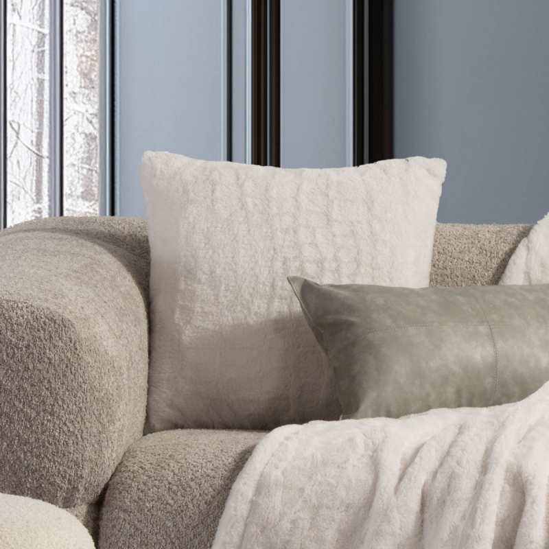 Διακοσμητικό Μαξιλάρι Γούνινο (45x45) Nef-Nef Homeware Mentor Ecru