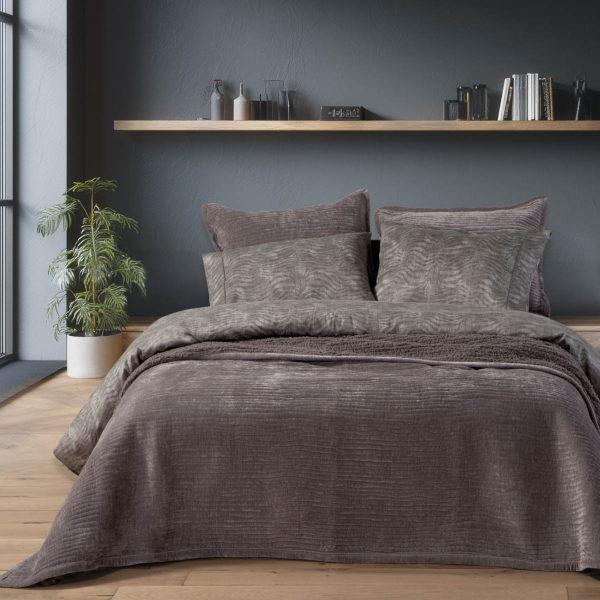 Λεπτό Πάπλωμα Βελουτέ Υπέρδιπλο Με Γουνάκι (230x240) Nef-Nef Homeware Elements Brave Grey