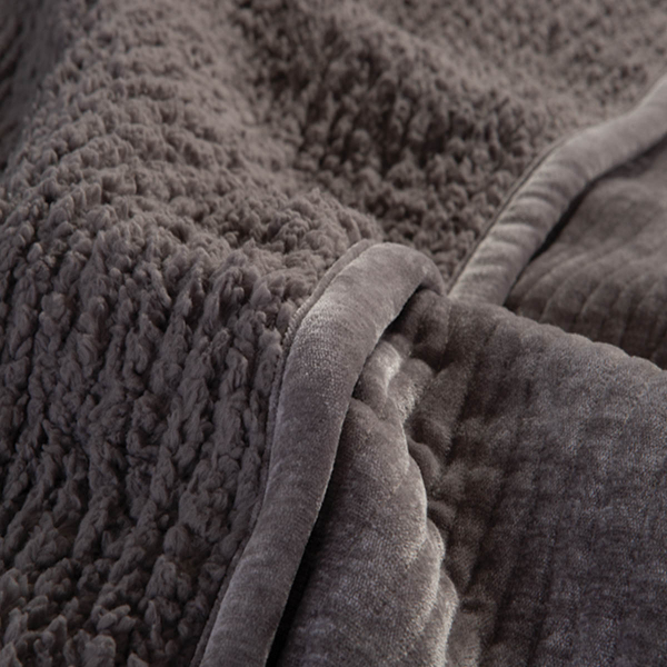 Λεπτό Πάπλωμα Βελουτέ Υπέρδιπλο Με Γουνάκι (230x240) Nef-Nef Homeware Elements Brave Grey