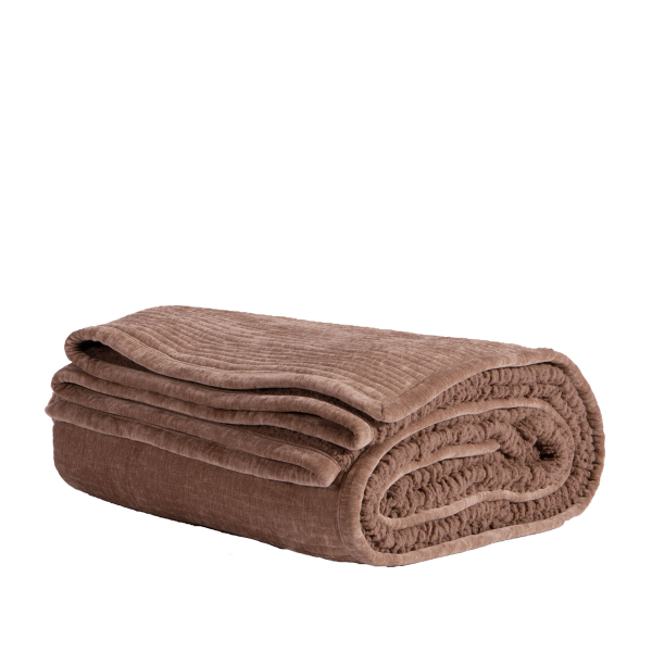 Λεπτό Πάπλωμα Βελουτέ Υπέρδιπλο Με Γουνάκι (230x240) Nef-Nef Homeware Elements Brave Mocca