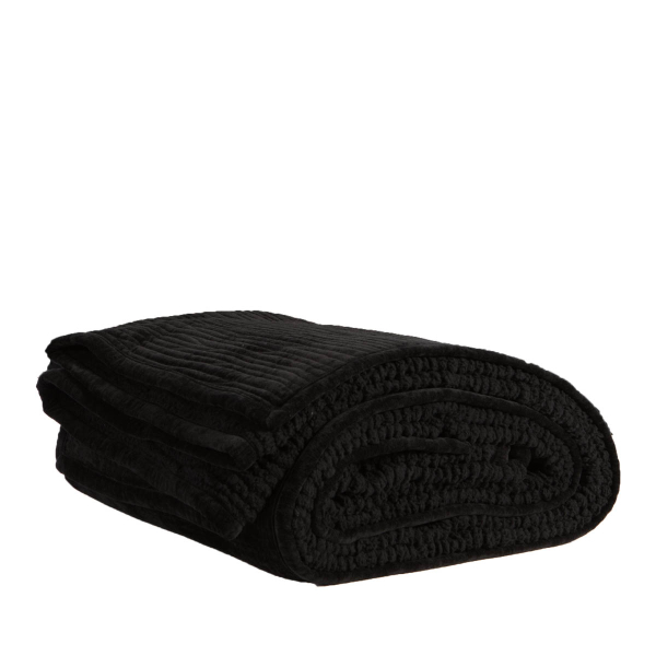 Λεπτό Πάπλωμα Βελουτέ Υπέρδιπλο Με Γουνάκι (230x240) Nef-Nef Homeware Elements Brave Black