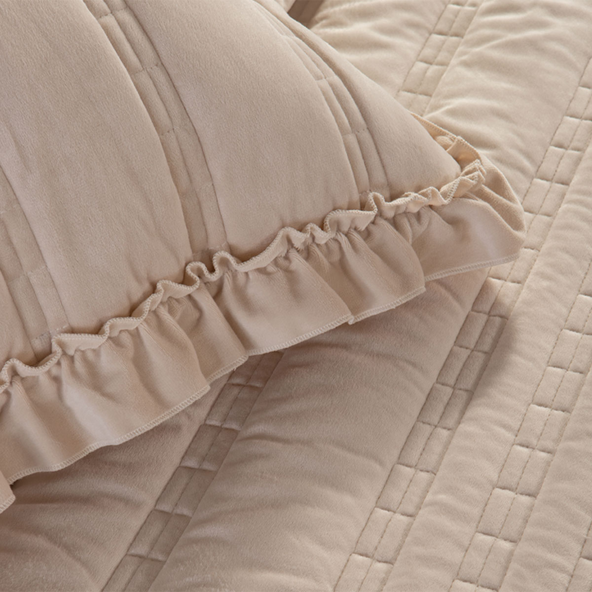 Λεπτό Πάπλωμα Βελουτέ Υπέρδιπλο (230X240) Nef-Nef Homeware Elements Sirion Ecru Home Λευκά Είδη Κρεβατοκάμαρας Παπλώματα Υπέρδιπλα Διπλά Spitishop