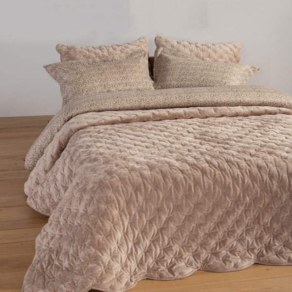 Λεπτό Πάπλωμα Βελουτέ Υπέρδιπλο (230x240) Nef-Nef Homeware Premium Priver Beige