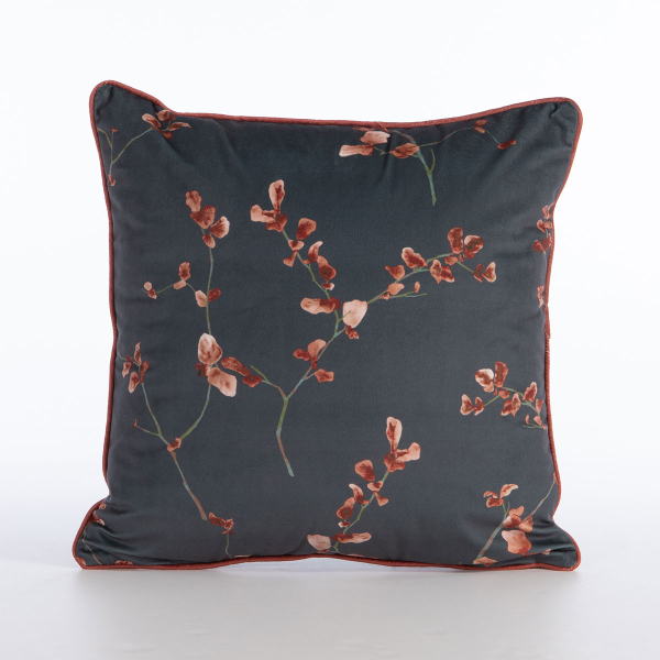 Διακοσμητικό Μαξιλάρι Βελουτέ (45x45) Nef-Nef Homeware Premium Vania Blue/Black