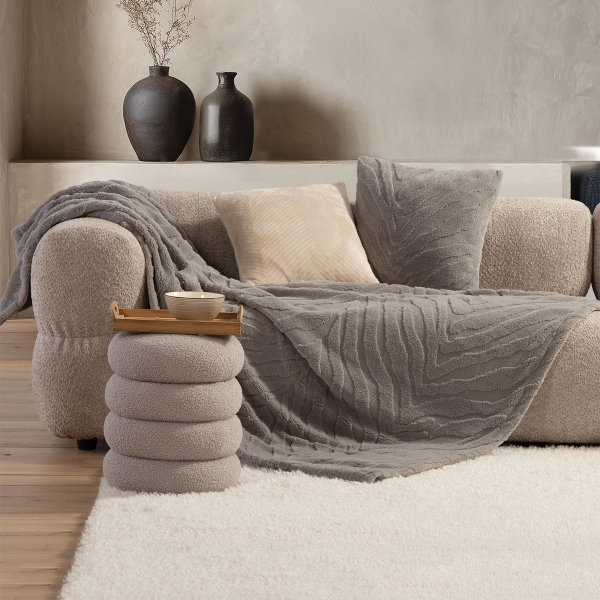 Κουβέρτα Καναπέ Fleece (130x180) Nef-Nef Homeware Berien Grey