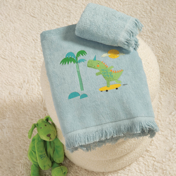 Βρεφικές Πετσέτες (Σετ 2τμχ) Nef-Nef Homeware Junior Dinos On Wheels 420gsm