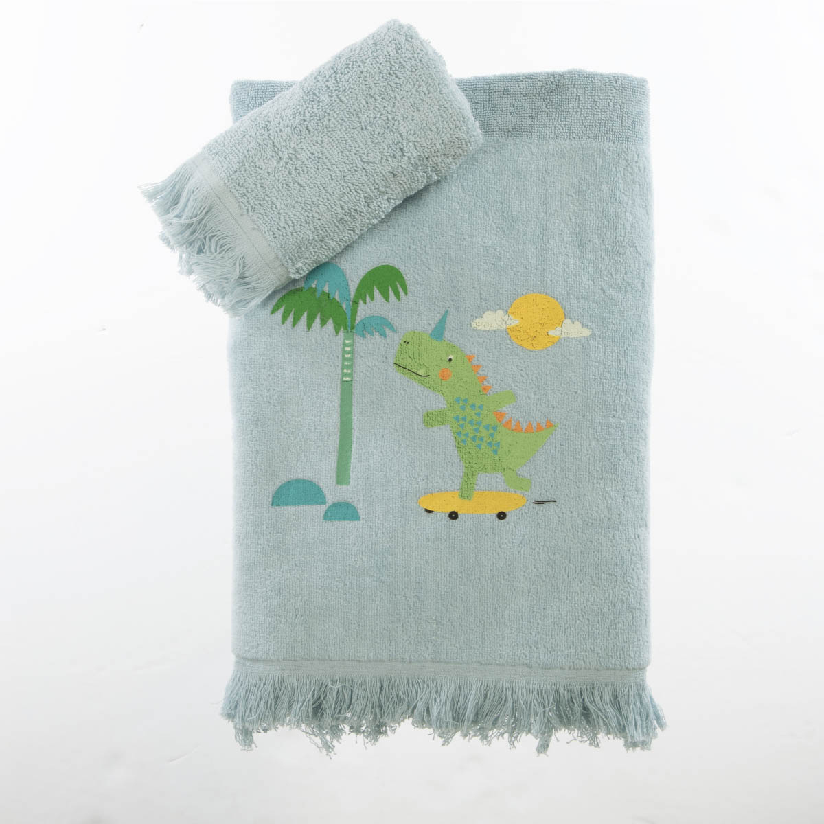 Παιδικές Πετσέτες (Σετ 2Τμχ) Nef-Nef Homeware Junior Dinos On Wheels 420Gsm Home Βρεφικά Προίκα Μωρού - Βρεφικές Spitishop