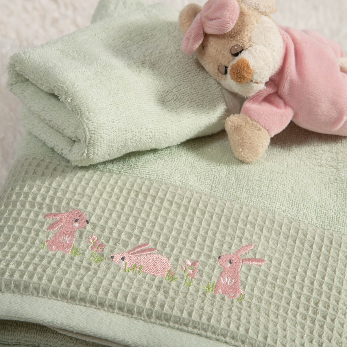 Παιδικές Πετσέτες (Σετ 2Τμχ) Nef-Nef Homeware Baby Country Bunny 420Gsm Home Βρεφικά Προίκα Μωρού - Βρεφικές Spitishop