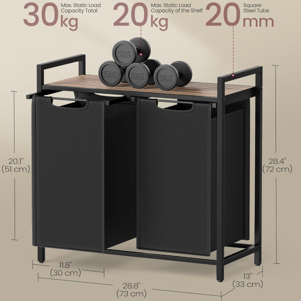 Καλάθια Απλύτων Με Πάγκο (73x33x72) Vasagle BLH201B50