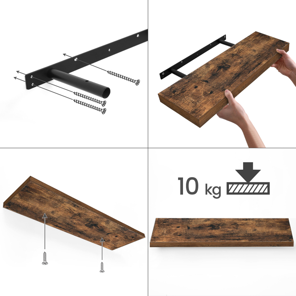 Ράφι Τοίχου (40x20x3.8) Vasagle LWS24BX