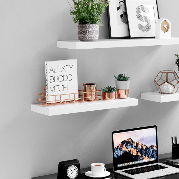 Ράφι Τοίχου (40x20x3.8) Vasagle LWS24WT