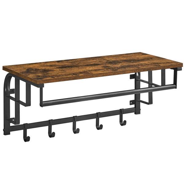 Κρεμάστρα Τοίχου 6 Θέσεων Με Ράφι (66x30x27) Vasagle LCR12BX