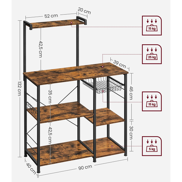 Ραφιέρα Δαπέδου 6 Θέσεων (90x40x132) Vasagle KKS35X