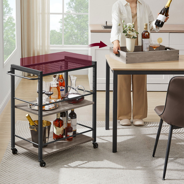 Τρόλεϊ/Ραφιέρα 3 Θέσεων (65x40x86) Vasagle LRC072B02V2