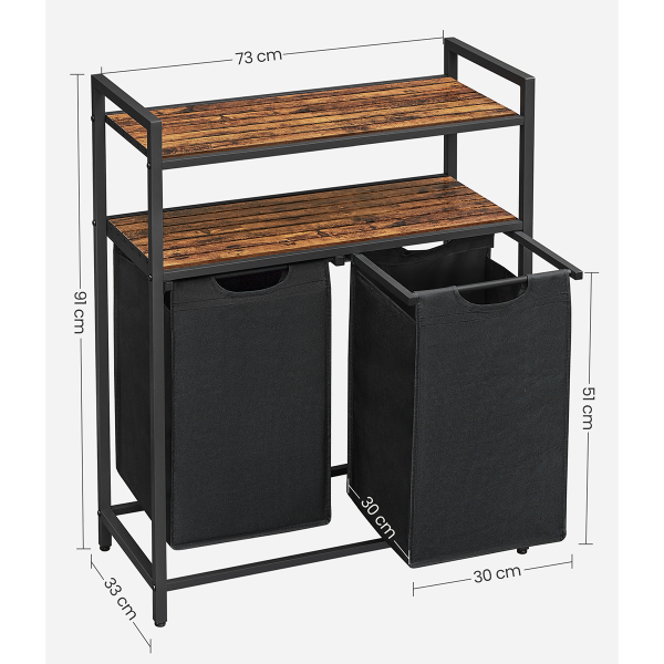 Καλάθια Απλύτων Με 2 Ράφια (73x33x72) Vasagle BLH211B01