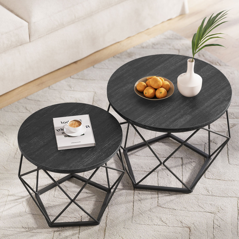 Βοηθητικά Τραπεζάκια Με Αποθηκευτικό Χώρο (Σετ 2τμχ) Vasagle LET040B22V1