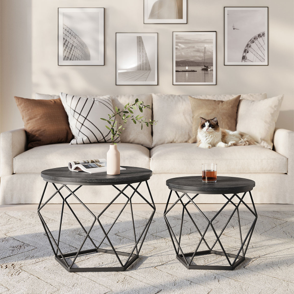 Βοηθητικά Τραπεζάκια Με Αποθηκευτικό Χώρο (Σετ 2τμχ) Vasagle LET040B22V1