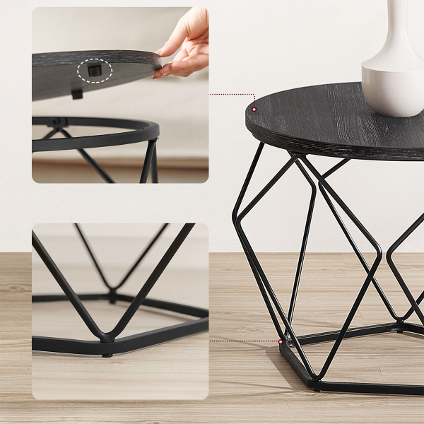 Βοηθητικά Τραπεζάκια Με Αποθηκευτικό Χώρο (Σετ 2τμχ) Vasagle LET040B22V1