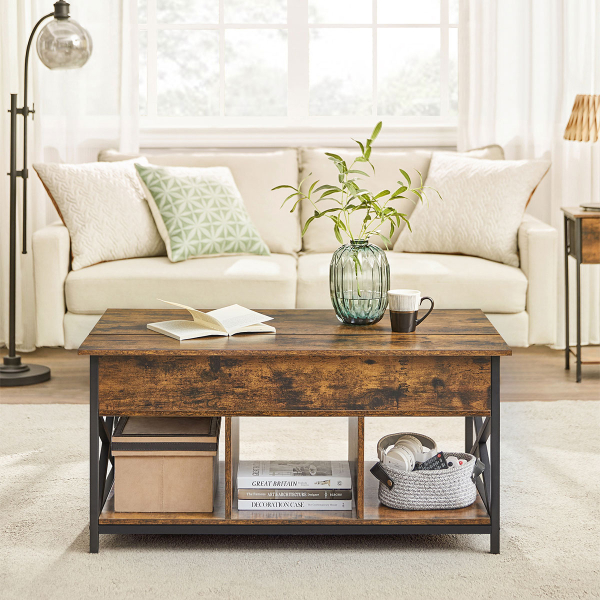 Τραπέζι Σαλονιού Με Σερβιτόρο & 3 Ράφια (100x60x48) Vasagle LCT205B01V2