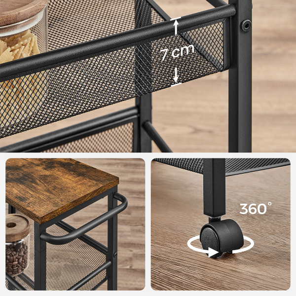 Τρόλεϊ/Ραφιέρα 3 Θέσεων (45.4x22x77) Vasagle LRC033B01