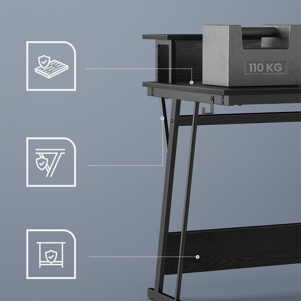 Γραφείο Υπολογιστή Με Ενσωματωμένες Πρίζες & Led (120x60x76) Vasagle LWD192B56V1