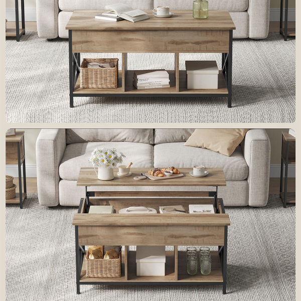 Τραπέζι Σαλονιού Με Σερβιτόρο & 3 Ράφια (100x60x48) Vasagle LCT205K50V1