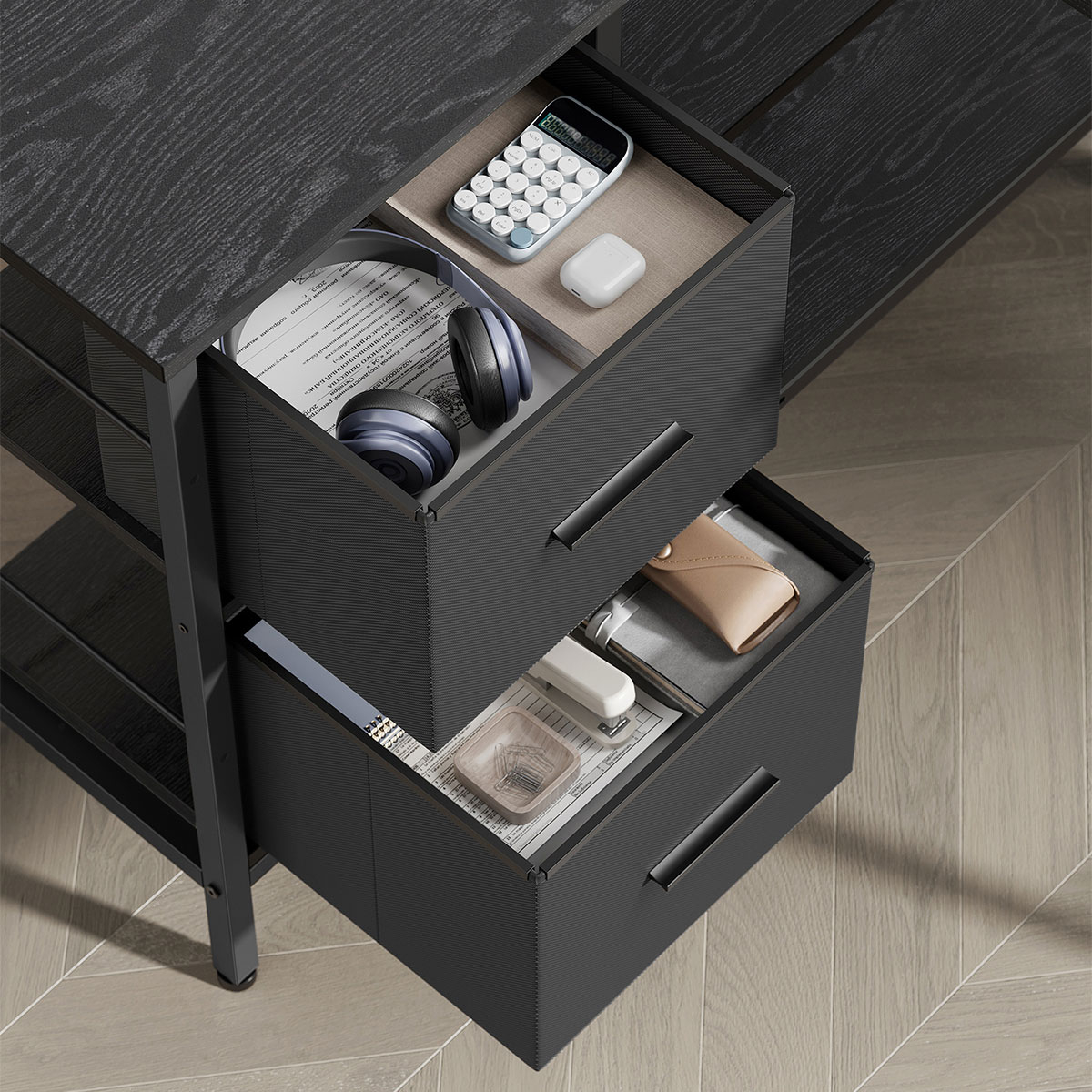 Γωνιακό Γραφείο Υπολογιστή Με 4 Ράφια (135x105x89) Vasagle LWD098B56 φωτογραφία