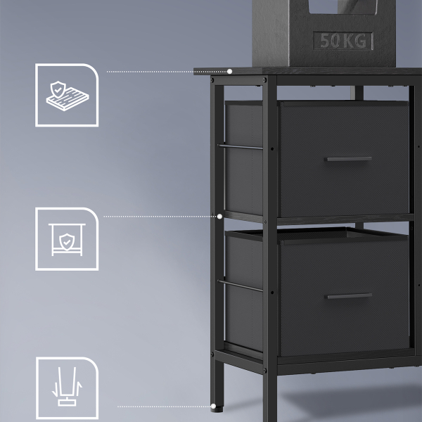 Γωνιακό Γραφείο Υπολογιστή Με 4 Ράφια (135x105x89) Vasagle LWD098B56