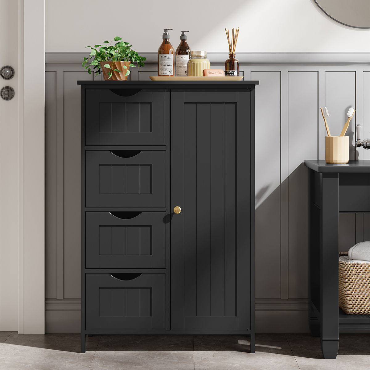 Vasagle Ντουλάπι Δαπέδου Με 4 Συρτάρια (55x30x82) Vasagle LHC041B02