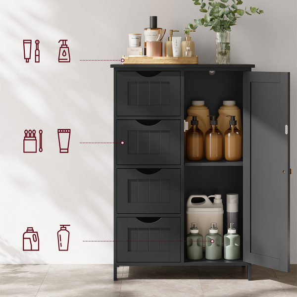 Ντουλάπι Δαπέδου Με 4 Συρτάρια (55x30x82) Vasagle LHC041B02