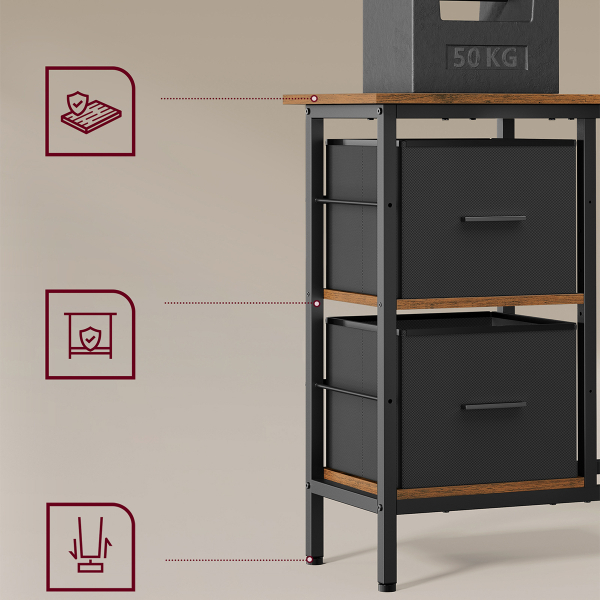 Γωνιακό Γραφείο Υπολογιστή Με 4 Ράφια (135x105x89) Vasagle LWD098B01