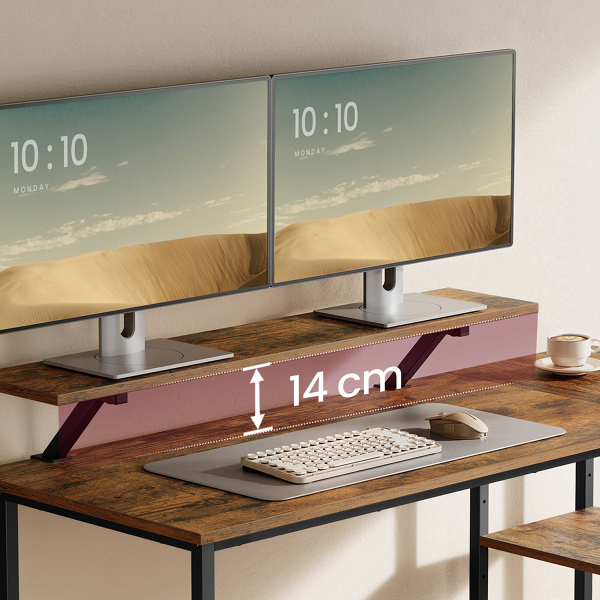 Γωνιακό Γραφείο Υπολογιστή Με 4 Ράφια (135x105x89) Vasagle LWD098B01