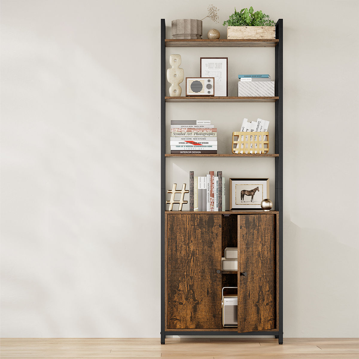 Ραφιέρα Δαπέδου 3 Θέσεων Με Ντουλάπι (60x24x159.5) Vasagle LLS133K01