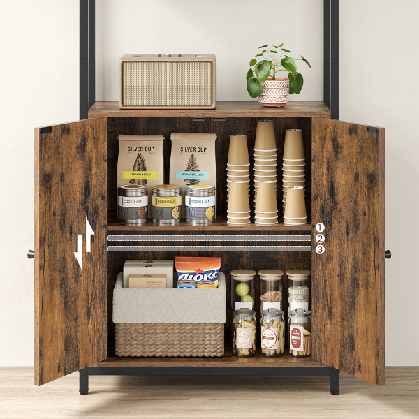 Ραφιέρα Δαπέδου 3 Θέσεων Με Ντουλάπι (60x24x159.5) Vasagle LLS133K01