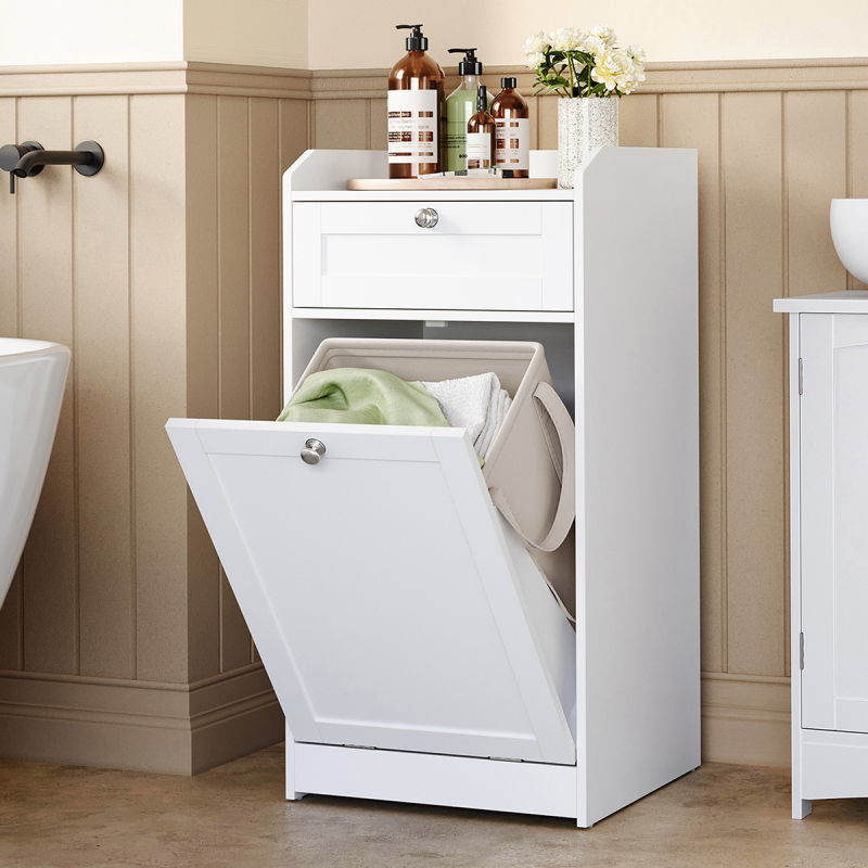 Ντουλάπι Μπάνιου Με Καλάθι Απλύτων (40x40x80) Vasagle BBC741W01V1