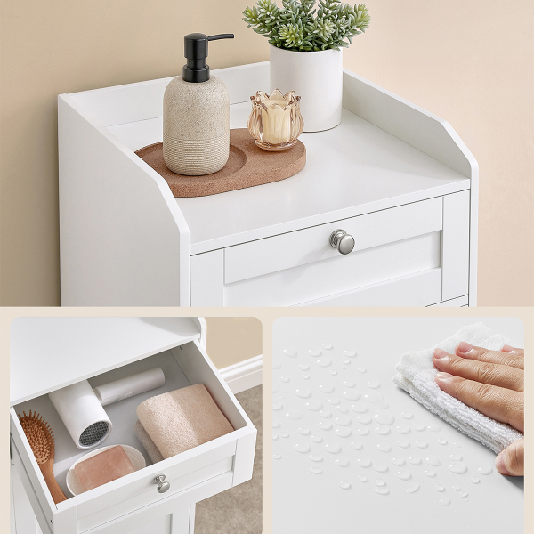 Ντουλάπι Μπάνιου Με Καλάθι Απλύτων (40x40x80) Vasagle BBC741W01V1