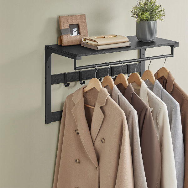 Κρεμάστρα Τοίχου 10 Θέσεων Με Ράφι (65x30x42) Vasagle LCR101B04