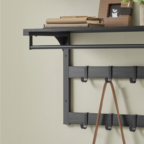 Κρεμάστρα Τοίχου 10 Θέσεων Με Ράφι (65x30x42) Vasagle LCR101B04