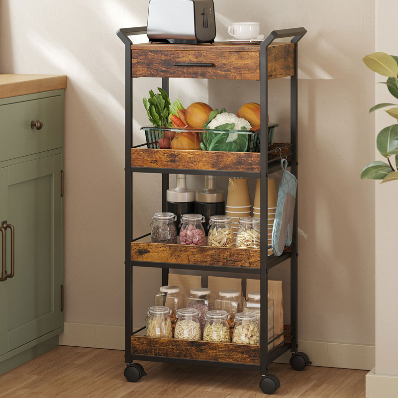 Τρόλεϊ/Ραφιέρα 4 Θέσεων (46.2x30x96.1) Vasagle LRC049K01