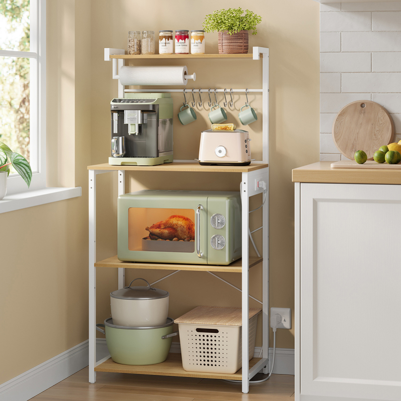 Ραφιέρα Δαπέδου 4 Θέσεων Με Ενσωματωμένες Πρίζες (60x40x140) Vasagle KKS014Y02