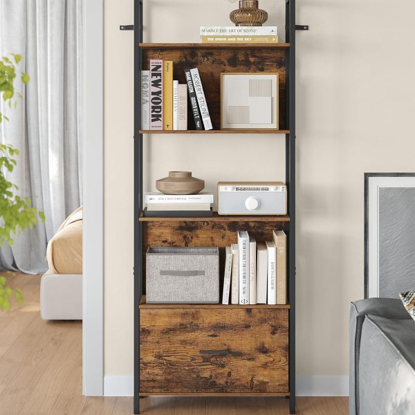 Ραφιέρα Δαπέδου 3 Θέσεων Με Συρτάρι (62x24x165) Vasagle LLS147B01