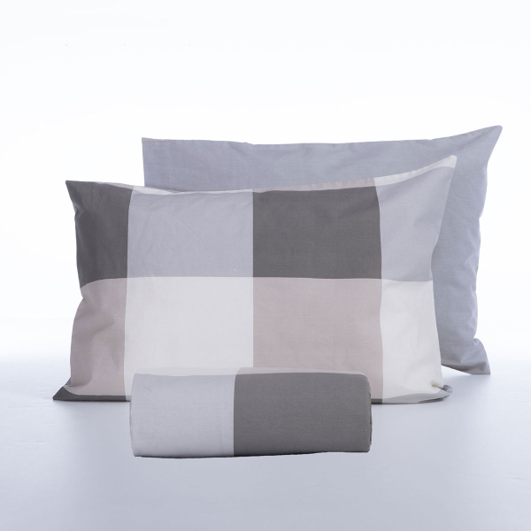 Παπλωματοθήκη Μονή (Σετ 170x240) 2 Όψεων Nef-Nef Homeware Casual Check Grey
