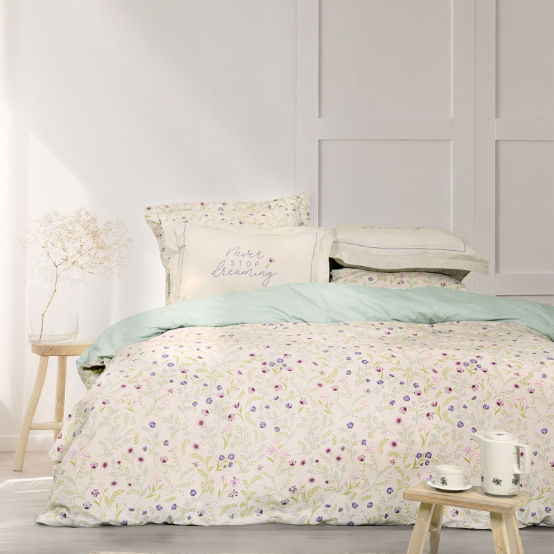 Παπλωματοθήκη King Size (Σετ 240x260) 2 Όψεων Nima Dream Garden