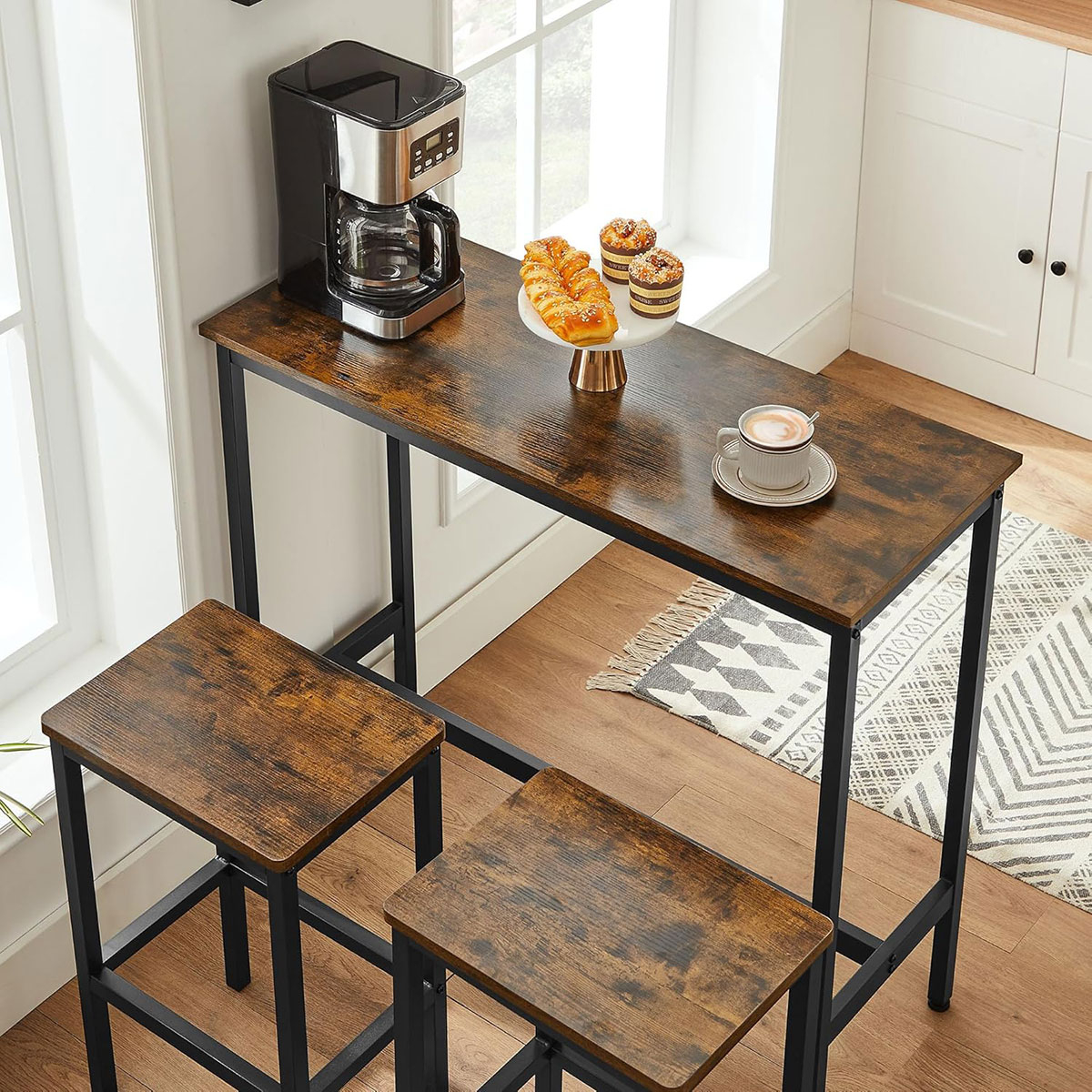 Τραπέζι Μπαρ Με 2 Σκαμπό (Σετ 3τμχ) Vasagle LBT218B01V1 φωτογραφία