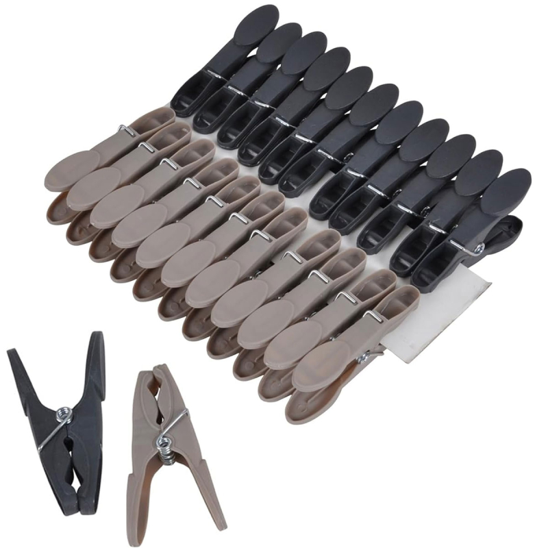 Μανταλάκια Ρούχων Πλαστικά (24τμχ) L-C Anthracite/Taupe MEN172TA